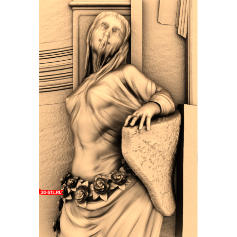 Veil panel in marble - 3D model for CNC