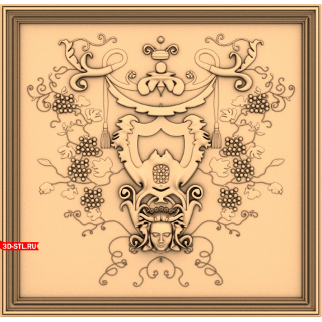 Decorative panel in STL format for CNC