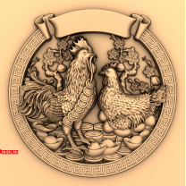 Panel "Rooster with a Chicken"