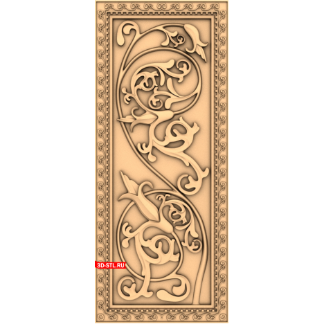 Decorative Flowers Panel - 3D model for CNC machine