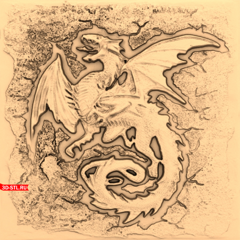 Evil Dragon Panel - 3D model for CNC