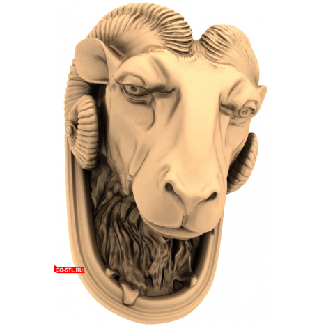 3D model of a ram's head for a CNC machine