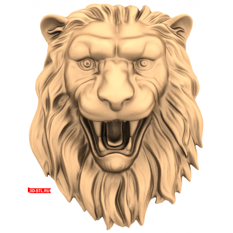 Lion head - 3D STL model for CNC