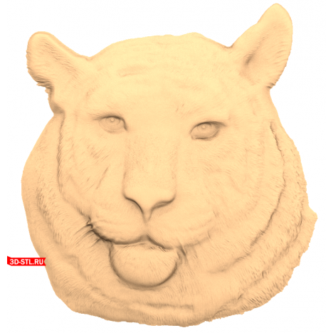 Tiger Head - 3D STL model for CNC