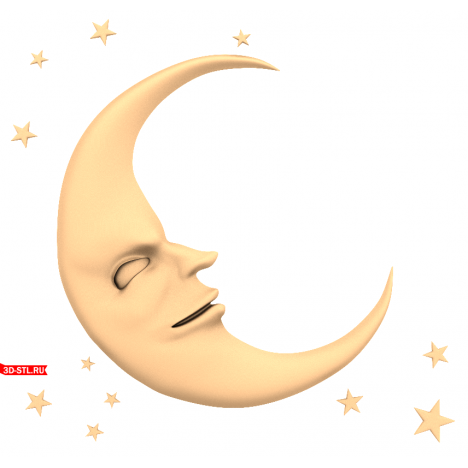 3D model of the Moon in STL format for CNC