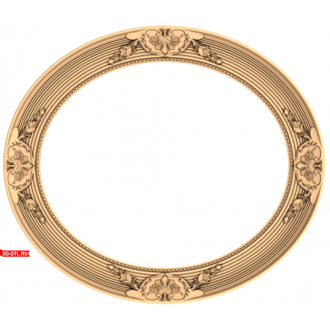 3D model of an ornamental frame in STL format for CNC
