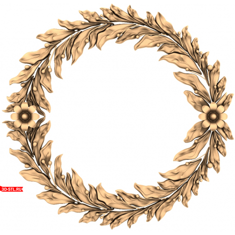 3D STL model of a nature wreath for CNC machine
