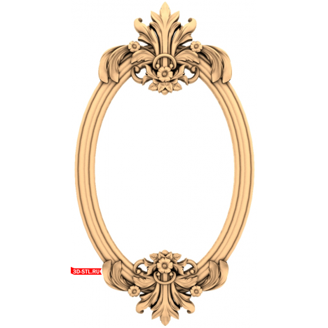 3D STL model of a baroque frame for CNC