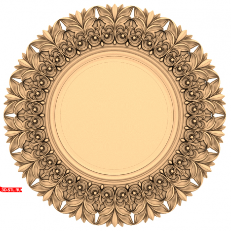 3D model of the carved frame Royal Flora in STL format for CNC