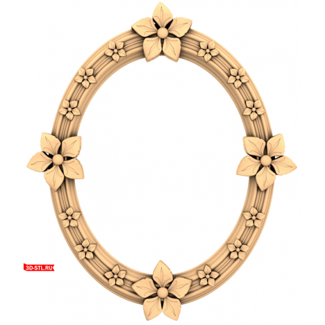 STL model of Flower Oval for CNC machine