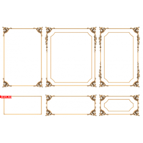 3D STL Model of a Baroque Frame for CNC