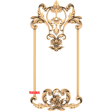 3D STL model of the Baroque Elegance frame for CNC