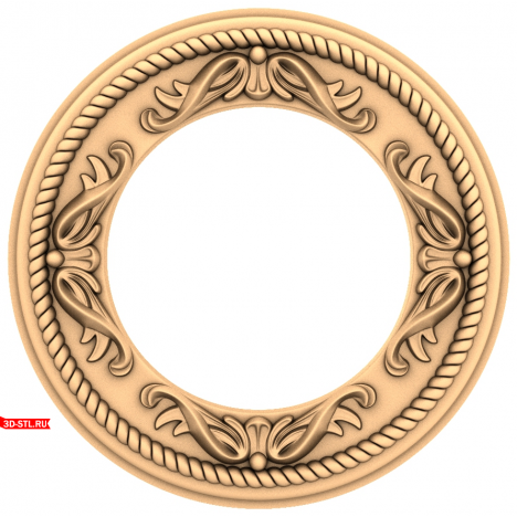 3D model of a frame for CNC machining. Ornate ornament.
