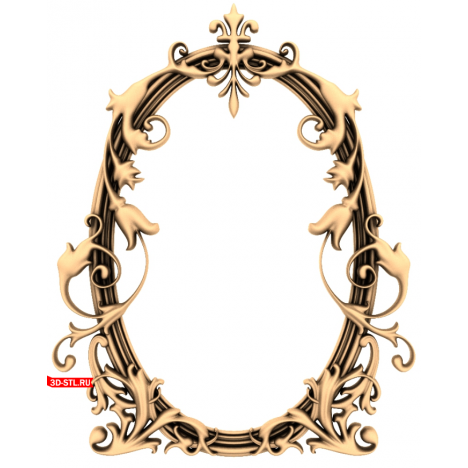 Elegant Lace Frame 3D STL Model for CNC