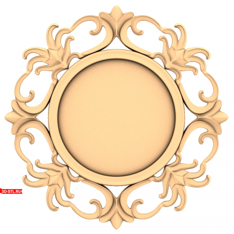 Elegant 3D STL model of the Baroque Grace frame for CNC