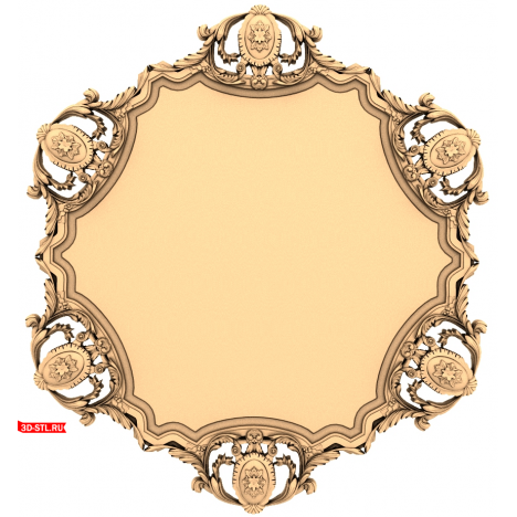 Vintage Ornament Frame STL Model for CNC