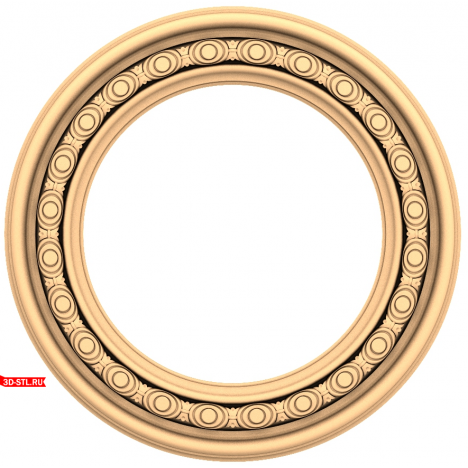 Antique Symphony Round Frame - STL model for CNC