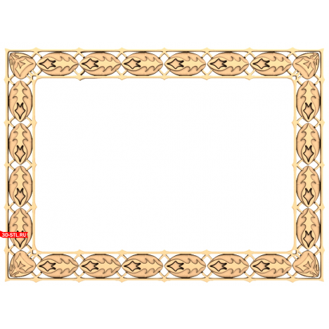 3D STL model of a frame with a classic pattern for CNC