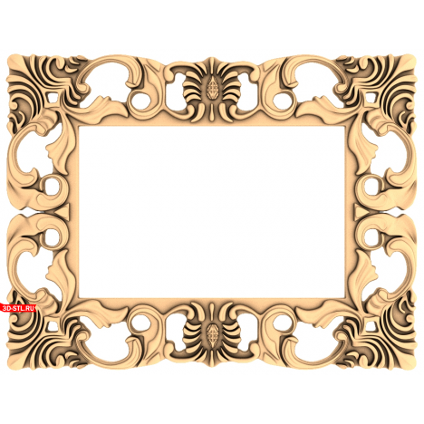 STL model of the Art Nouveau frame for CNC