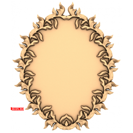 3D STL Model for CNC Foliage Oval