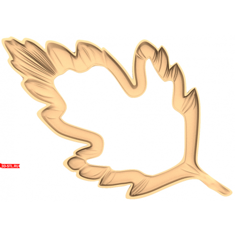 Autumn Leaf - 3D STL model for CNC milling