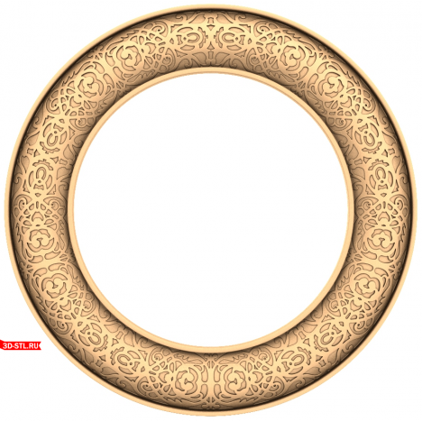 Ornamental Oval Frame - 3D STL model for CNC