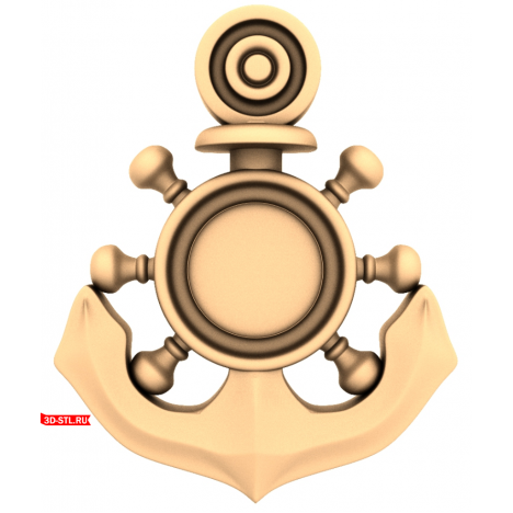 3D STL Model for CNC Nautical Symbol
