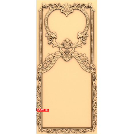 3D model of a carved frame for CNC in STL format