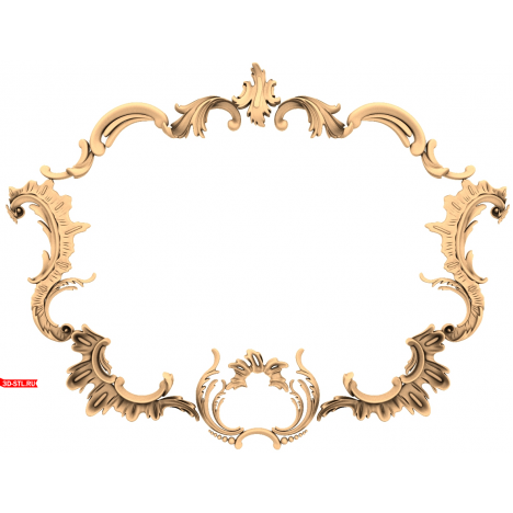 Download the Elegant Baroque Frame STL model for CNC.