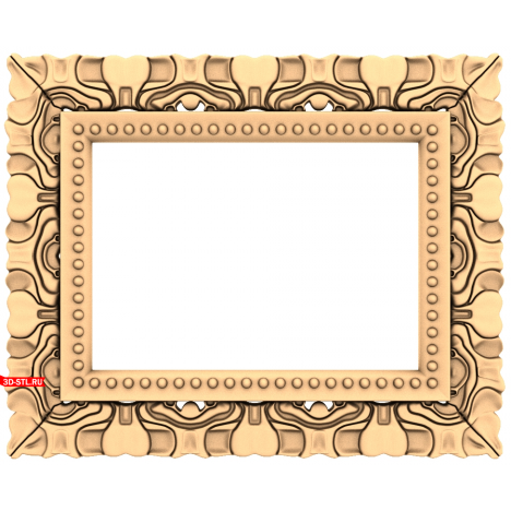 Magic Waves Carved Frame in STL format for CNC
