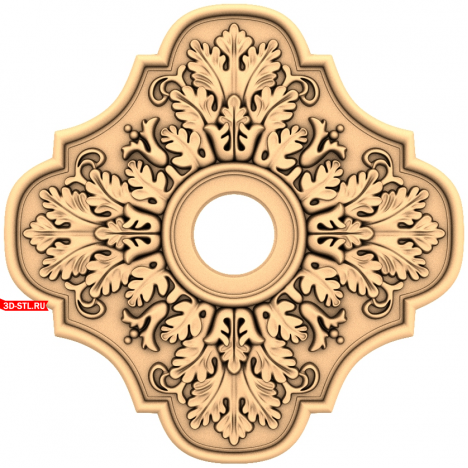Decorative 3D model of a rosette for CNC in STL format