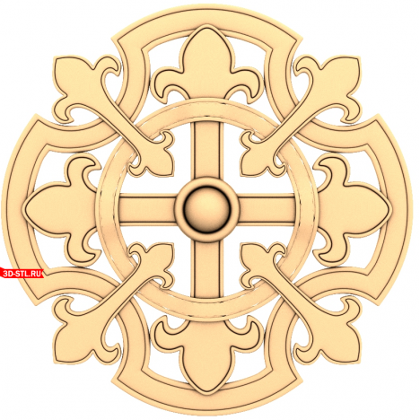 Heraldic Rosette - 3D STL model for CNC