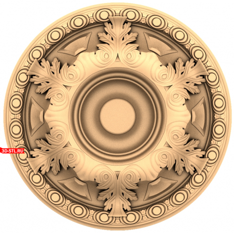 3D model of the Baroque Gloria rosette in STL format for a CNC machine