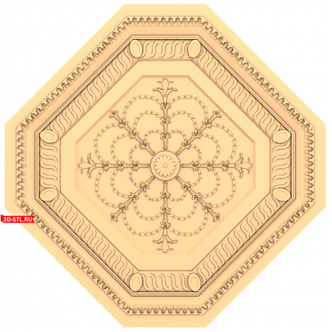 Octagonal socket 3D STL model for CNC