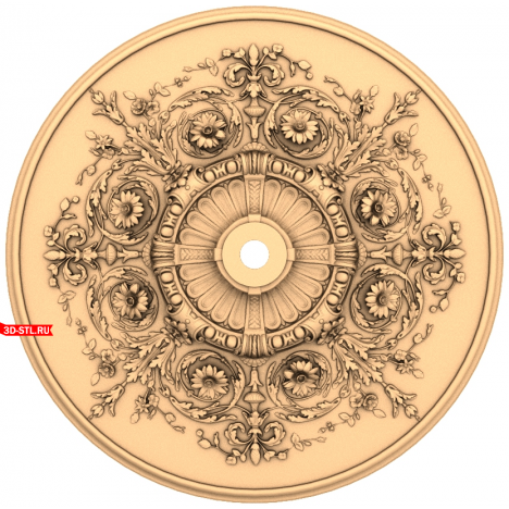 Rosette of Ornate Ornamentation in STL format for CNC