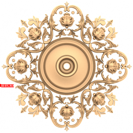 Classic rosette in 3D format for CNC milling