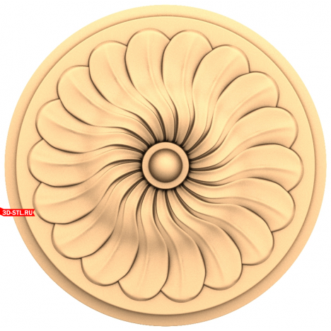 Imperial Sun Rosette 3D STL model for CNC