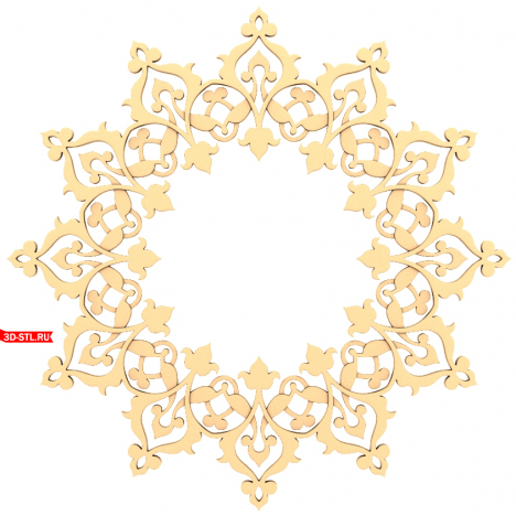3D STL model of the Royal Harmony rosette for CNC
