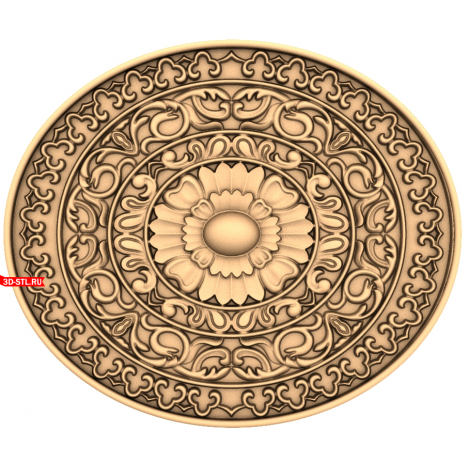 3D STL model of the Flower Symphony rosette for CNC