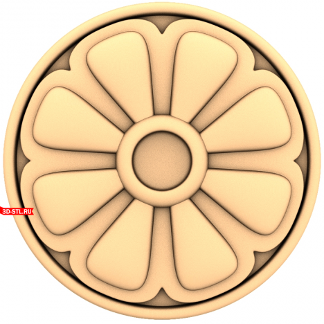 3D STL Model of Inspiration Flower for CNC