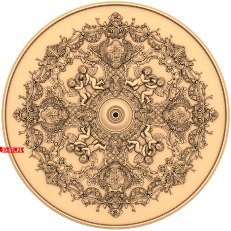 3D model of the Angel's Halo rosette in STL format for CNC
