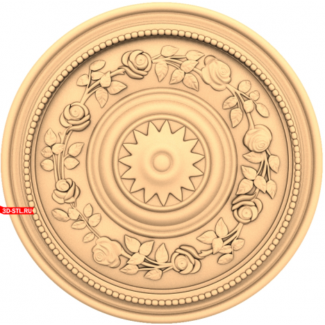 3D STL Model of the Flower Symphony Rosette for CNC