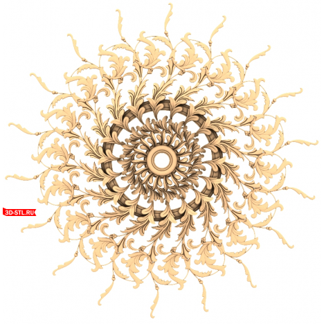 3D Model of a Rosette Wreath of Refinement in STL Format for CNC