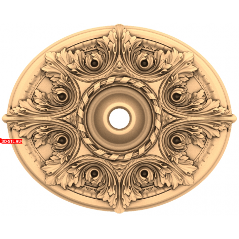 Exquisite oval rosette in STL format for CNC