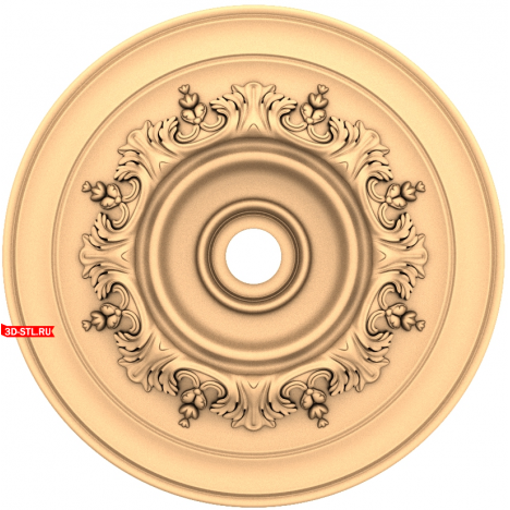 Royal Elegy - 3D Model of a Rosette for CNC in STL Format