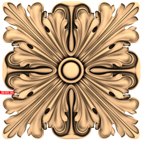 Royal Breeze - 3D STL model of a rosette for CNC