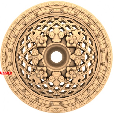 3D model of the Flower Garden rosette in STL format for CNC
