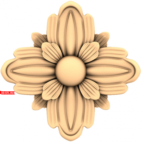 3D model of the Flower Symphony rosette for CNC machining