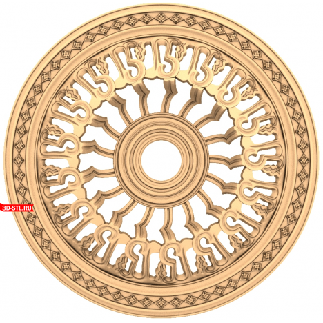 Eastern Inspiration Rosette - STL model for CNC