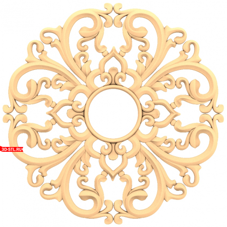 Download the Royal Vortex rosette 3D STL model for CNC.